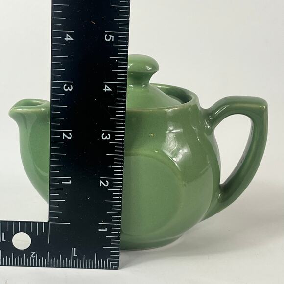 Green Teapot 6" Avocado Olive MCM Mid Century Retro Art Deco - Picture 10 of 12